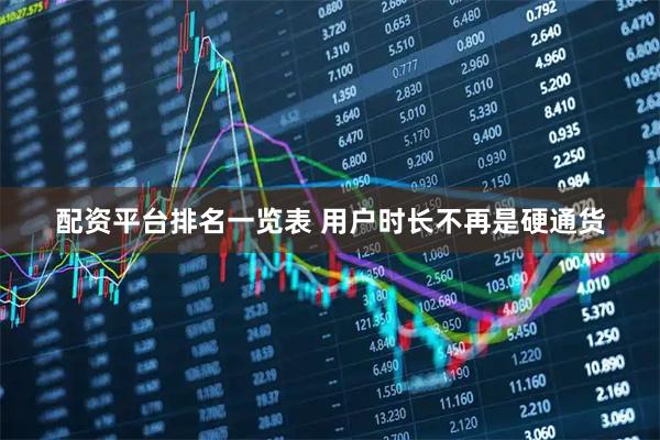 配资平台排名一览表 用户时长不再是硬通货